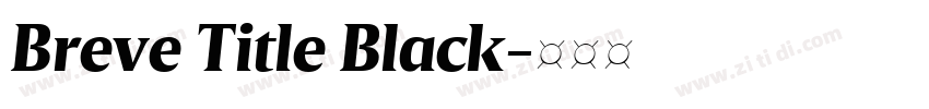 Breve Title Black字体转换 Breve Title Black字体转换
